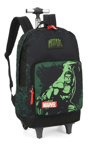 Mochila Escolar Com Rodinhas E Alça Hulk Original Marvel