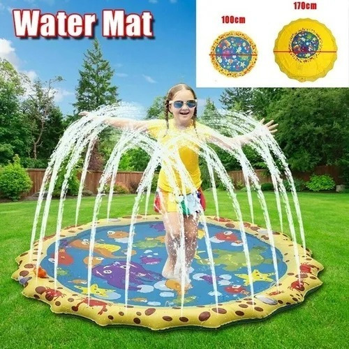 Splash Pad Spray Agua Juego Almohadilla Amarillo 100x100cm