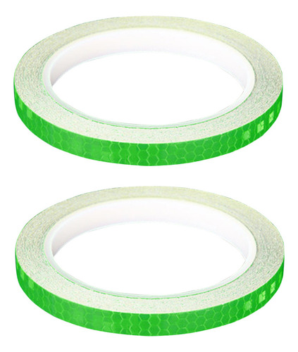 Adhesivos Reflectantes Verdes Para Ruedas De Bicicleta, 2 Pi