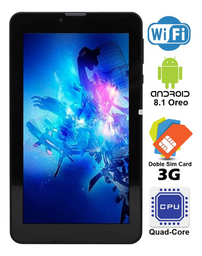Tablet Huskee 7 Pulgadas Gps 16 Gb Rom 1 Ram Android 8.1 Go