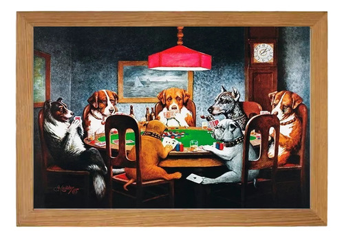 Pintura De Diamantes 5d Diy Perros Jugando Poker 40x50 Cm