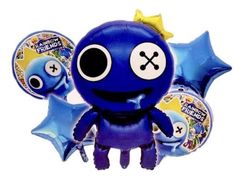 Set Globos Metalizados Rainbow Friends Blue X5 Unidades