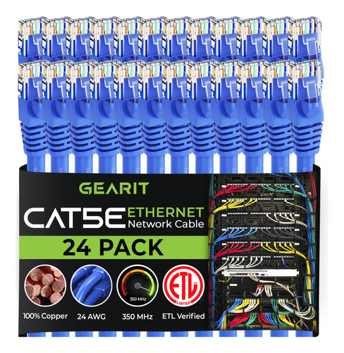 Gearit Paquete De 24 Cables De Conexión Ethernet Cat5e De .