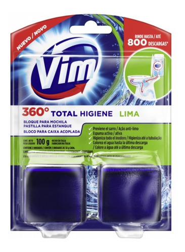 Pastillas Para Inodoro Mochila Vim 360º Lima Duo Pack 100g