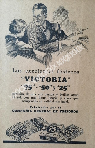 Cartel Retro Fosforos Victoria Años 20s /10