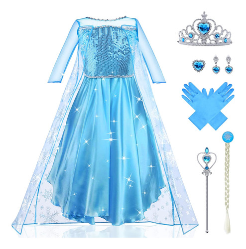 Uraqt Princesa Elsa Vestido Disfraz Para Niñas Princesa Dres