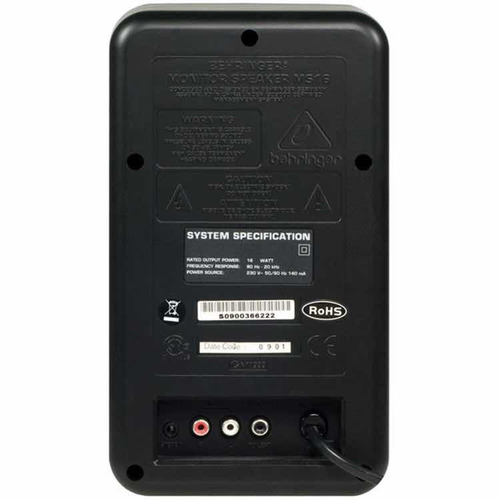 Imagen 3 de 4 de Par Monitores Behringer Ms16 Parlantes Multimedia Ms Monitor