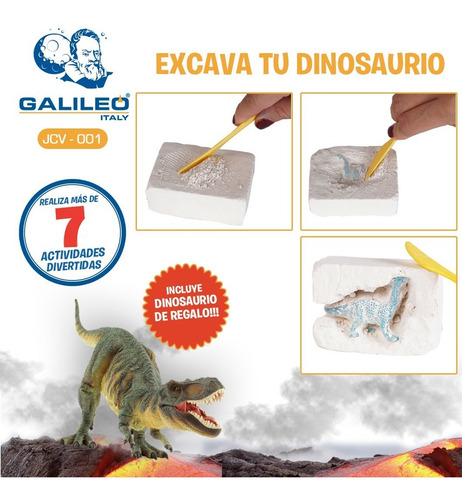 Juego De Ciencia Volcan Y Excavacion Jurasica Galileo Full