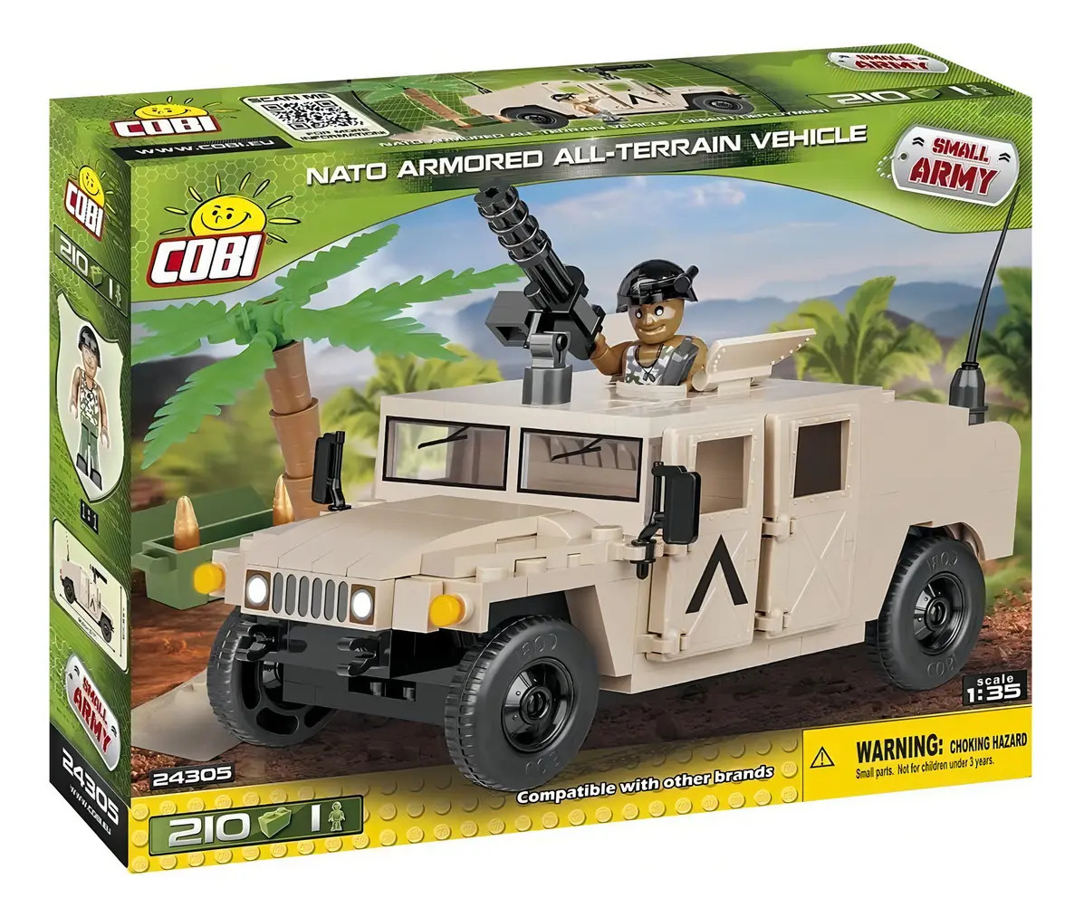 Blocos Montar Cobi Veículo Militar Humvee Blindado 210 Peças