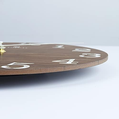 Lafocuse Reloj De Pared Silencioso De Madera Marrón De 12 Pu