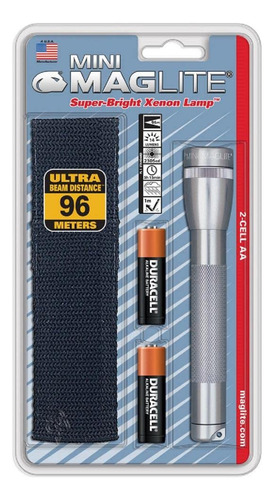 Linterna Maglite Mini Incandescente De 2 Celdas Aa Con Funda
