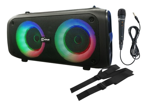 Parlante Portatil Xinua Microfono Bluetooth Usb Tws Luz Rgb