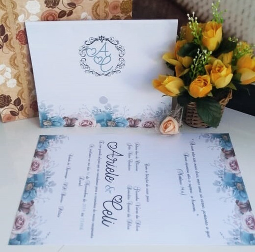 Imagem 1 de 5 de Convites De Casamento Kit Com 50 +100 Unidades Promoção