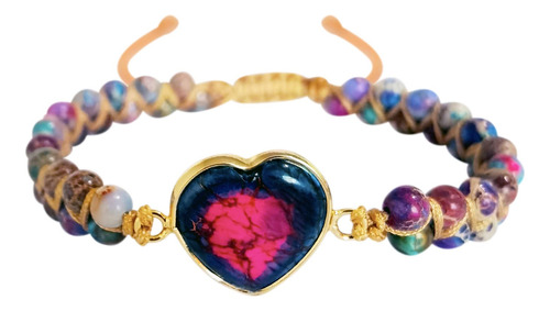 Pulsera Con Forma De Corazón De Jaspe «i Love You Forever»