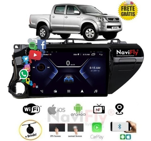 Kit Multimídia Hilux Android Auto Carplay 4g Octacor 15 À 21