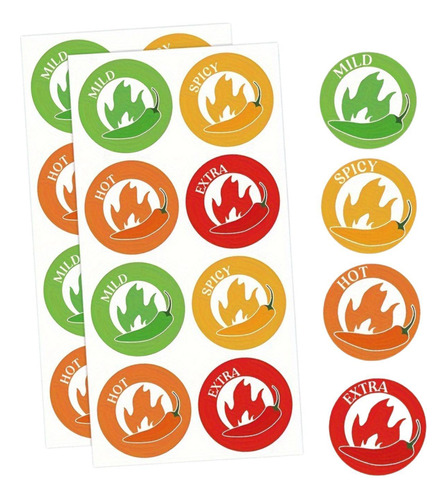 80pcs Adesivos Apimentados Com Rótulos De Comida Picante