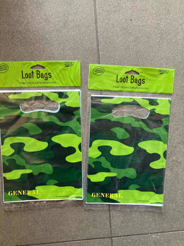 Imagen 2 de 2 de 8 Bolsas Diseño Militar Para Cumpleaños
