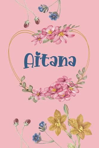 Aitana: Cuaderno De Notas | Diseño Floral Nombre Personaliza