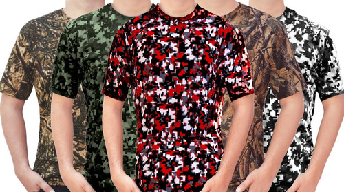 Playera Manga Corta Camuflaje Hombre 5 Piezas Camuflajeada 