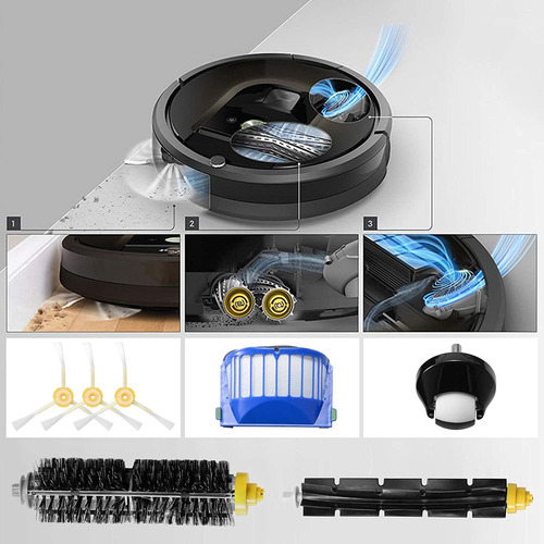Filtro Hepa De Cepillo Lateral Principal For Roomba 600 Ser