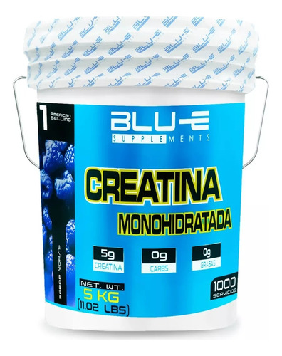 Creatina Monohidratada Blu-e Supplements 5 Kg 1000 Servicios Moras