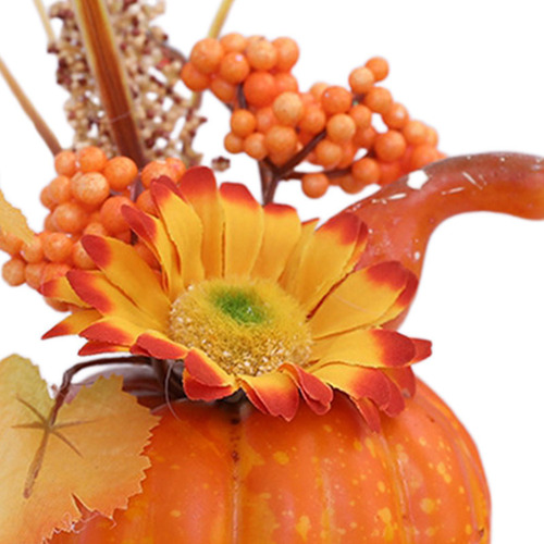 Calabaza Artificial Con Flores, Centros De Mesa De Flor