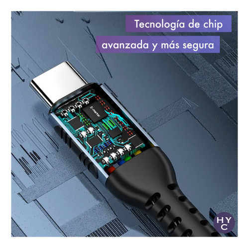 Imagen 6 de 10 de Cable De Carga Usb C A Usb C 2 Metros Compatible Macbook