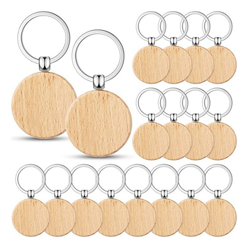 Llavero Madera En Blanco For Grabar Llaves 20 Unidades