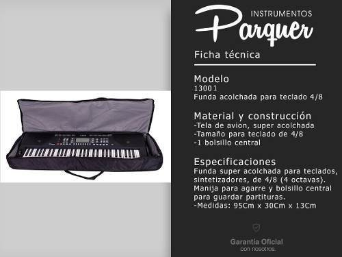Imagen 2 de 8 de Funda Para Teclado / Organo Parquer Acolchada 4 Octavas 4/8