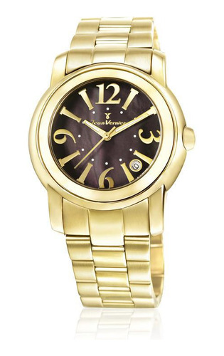 Relógio De Pulso Jean Vernier Aço Dourado Jv01008