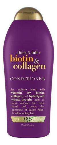 Acondicionador Cabello Grueso Biotina Y Colageno Ogx 750 Ml