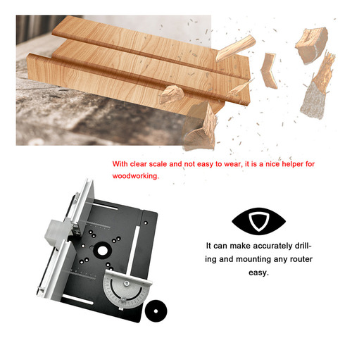 Placa De Inserción Para Mesa De Enrutador, Aluminio, 3 Unida