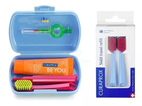 Set de Viaje Curaprox Verde Cepillo + Pasta Dental + Interdental - Set 3 UN