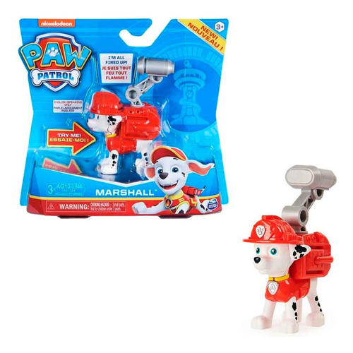 Figura Paw Patrol Marshall Patrulla Canina Con Mochila