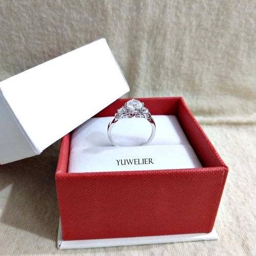 Imagen 4 de 7 de Anillo Compromiso De Plata 925 Con Baño De Rodio 18k