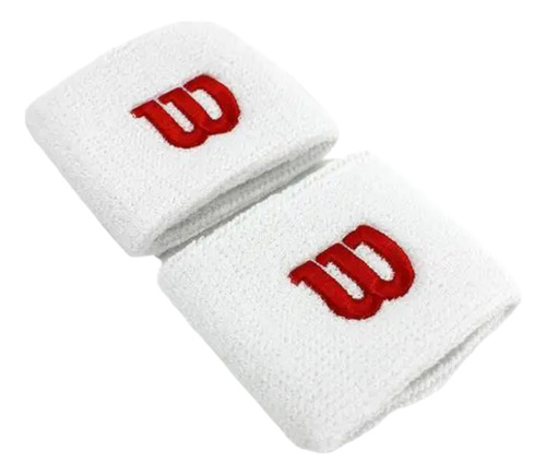 Par De Muñequeras Deportivas Wilson Blancas Absorbentes