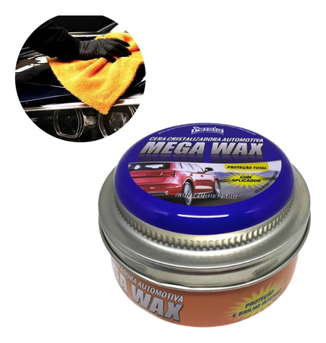 Pérola,cera Carnauba Cristalizadora Automotiva Mega Wax 250g