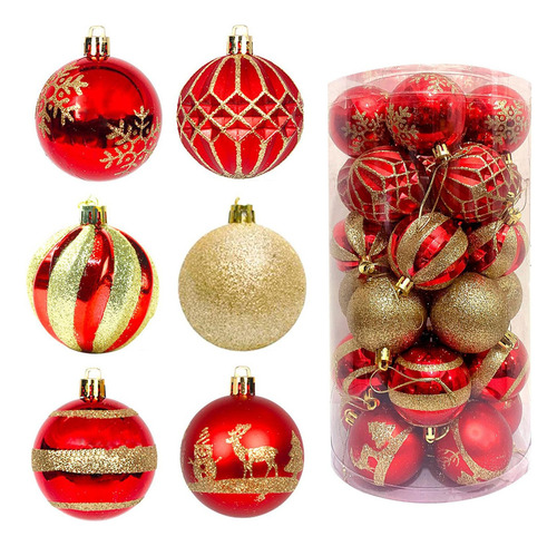 Esferas De Navidad,30 Unidades 6cm Juego De Bolas De