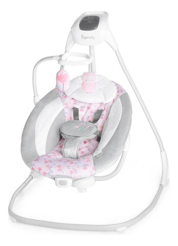 Silla mecedora para bebé Ingenuity Compact Soothing Swing eléctrica cassidy gris/rosa claro