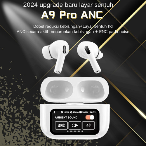 Audífonos Manos Libres Deportivos In-ear Bluetooth Inalámbricos Kespu R9 Blanco Brillante Con Cancelación De Ruido Anc, Micrófono Y Smart Pantalla Táctil Multicolor