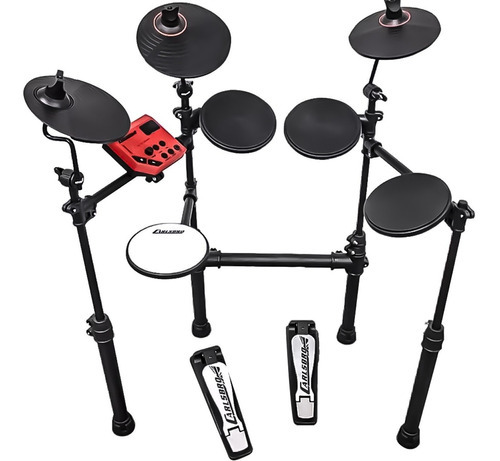 Bateria Eletrônica Carlsbro Csd100 Black By Odery Com Pedais Cor Preto/Vermelho