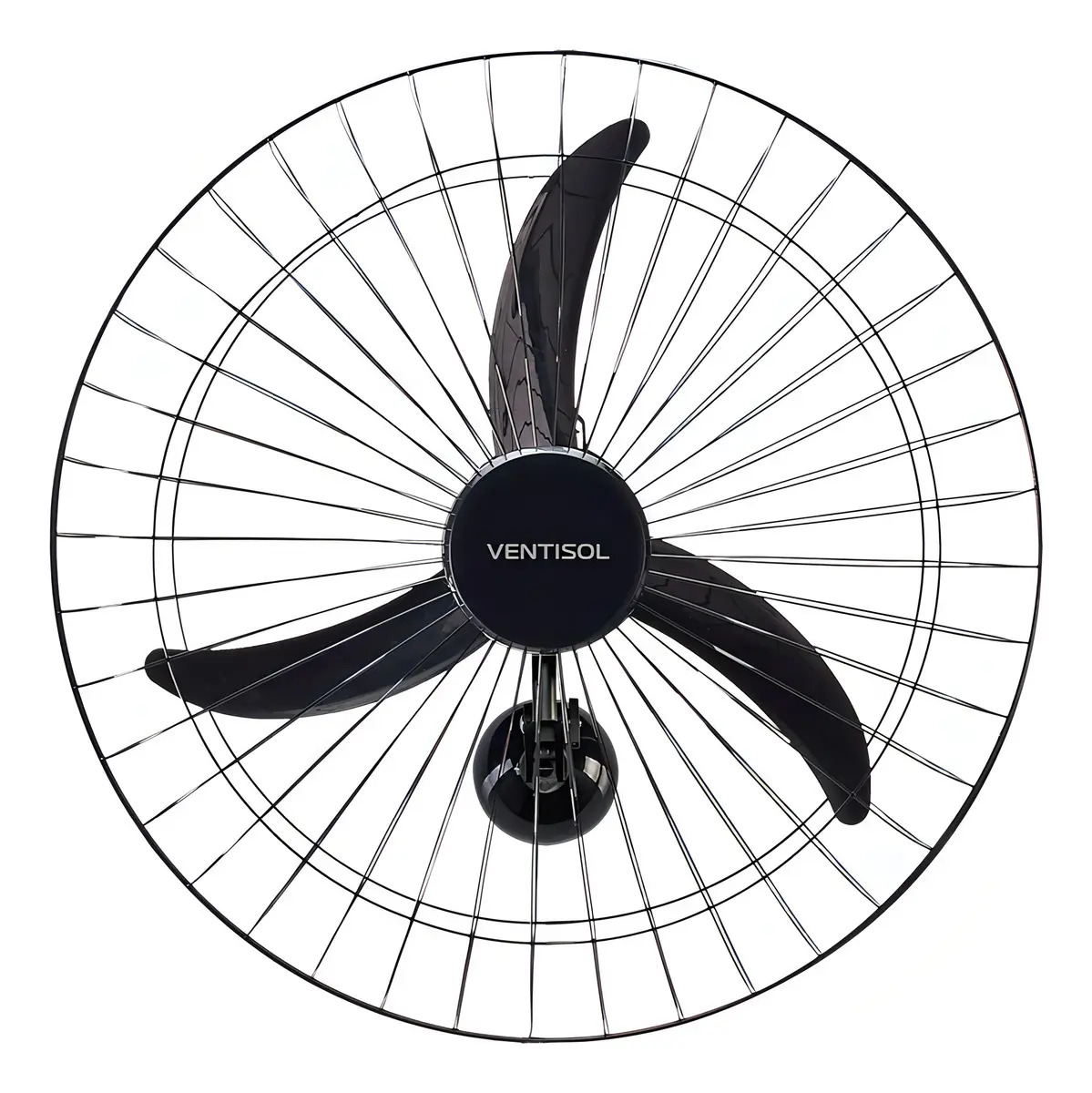 Ventilador de parede Ventisol Comercial preto 200w com 3 pás de plástico 60 cm de diâmetro