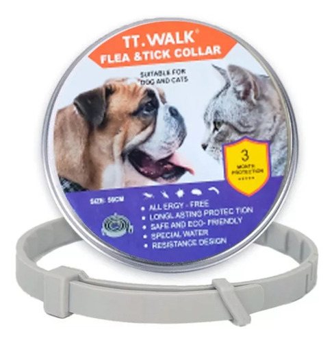 Set X2 Collar Repelente Antipulgas Perros Y Gatos Talla 56cm