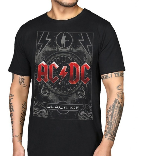 Playera Camiseta Ac Dc Banda Dark Logo Back In Black Art Unx