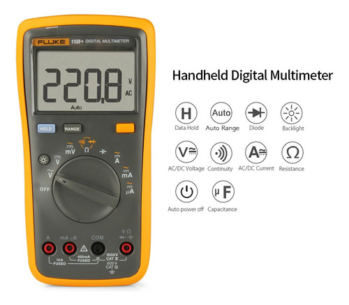 Fluke F15b+ - Multímetro Portátil Digital (4000 Cuentas)
