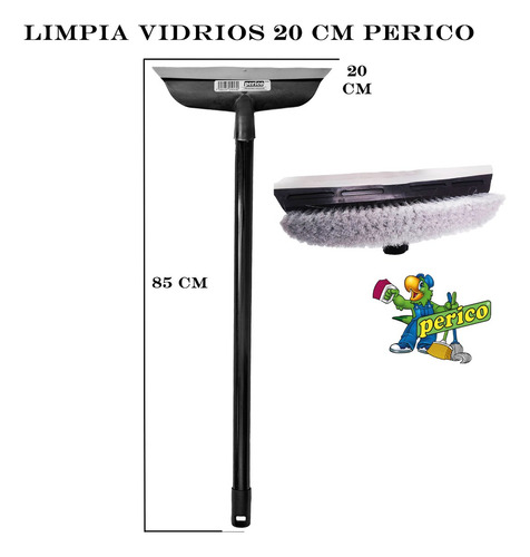 5 Limpia Vidrios Cepillo Y Jalador C/ Bastón Plv20 Perico