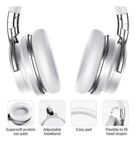 Auriculares Silensys E7, Cancelación De Ruido Activa, Blanco