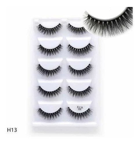 Cílios Postiços 3dh13 Estilo Mink Com 05 Pares