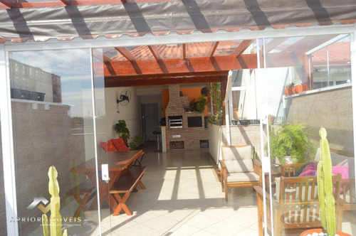 Cobertura Com 2 Dormitórios À Venda, 140 M² Por R$ 550.000 - Vila Pires - Santo André/sp - Co1023