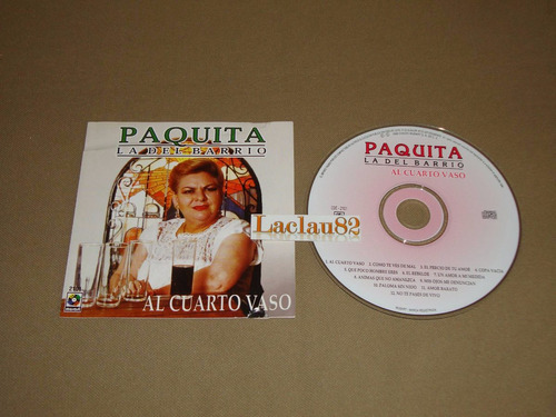 Paquita La Del Barrio Al Cuarto Vaso 1999 Musart Cd